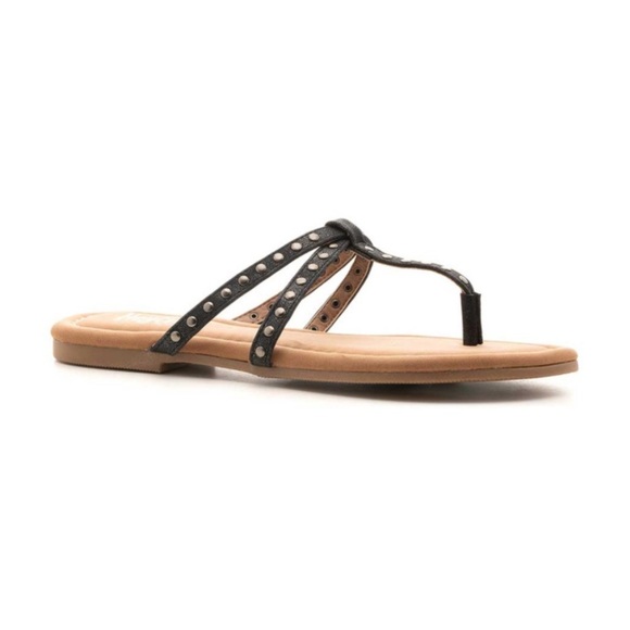 Hey Girl by Corkys Swimsuit Studded Slip On Sandal in Tan and Black Size 7 - Picture 2 of 5